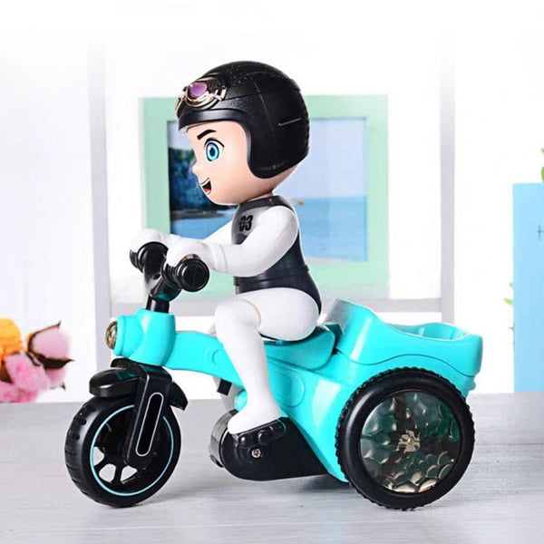 Lightning & Musical Stunt Bike Tricycle Bump Go Scooter Toy